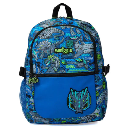 Smiggle Classic Dinosaur Backpack – 16-Inch Compartment | Multi-Pocket School Bag with Dual Bottle Holders