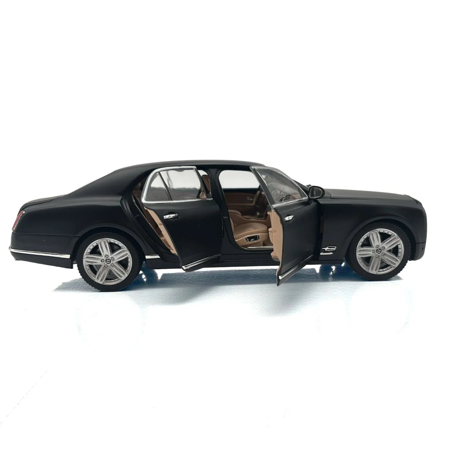 Rastar 1:18 Bentley Mulsanne Diecast Model Car –Matt Black | Luxury Collectible with Openable Doors (43800)