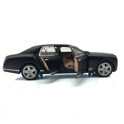 Rastar 1:18 Bentley Mulsanne Diecast Model Car –Matt Black | Luxury Collectible with Openable Doors (43800)