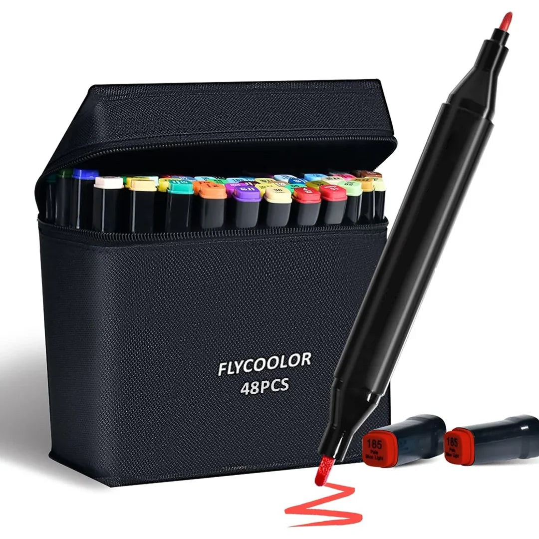 FlyCoolor Superior Twin Marker 3rd Generation Colour Set (48 Pcs) - Jaiman Toys