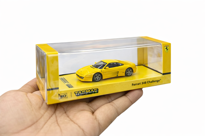 Tarmac Works x IXO Models Ferrari 348 Challenge –  Road64 Series 1:64 Diecast Car (Yellow) T64R-082-YL