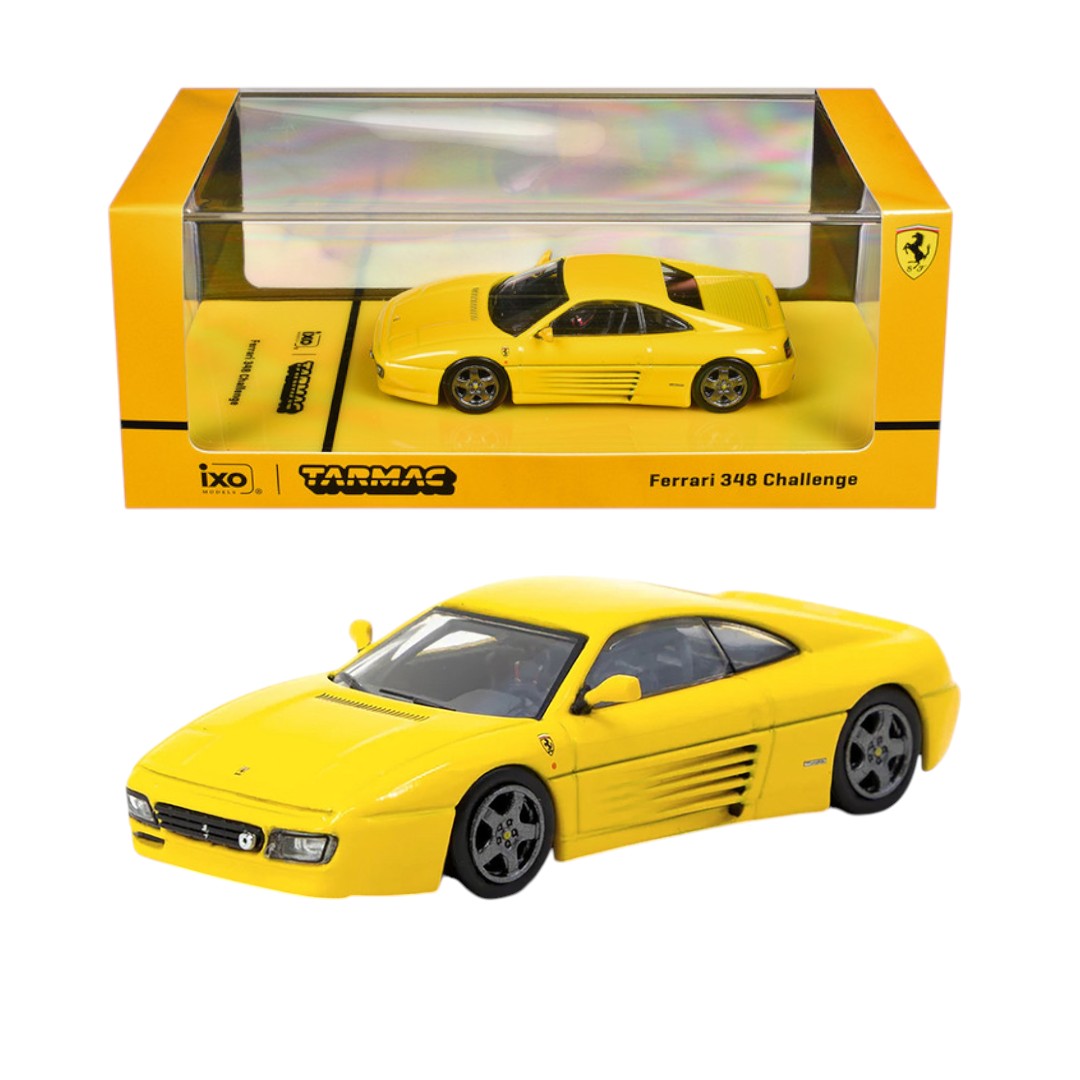 Tarmac Works x IXO Models Ferrari 348 Challenge –  Road64 Series 1:64 Diecast Car (Yellow) T64R-082-YL