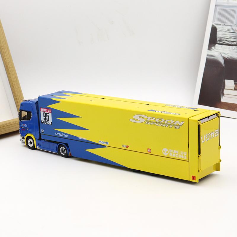 Spoon Sports Scania S730 1:64 Scale Special Edition Enclosed Double Deck Truck – Diecast Collectible