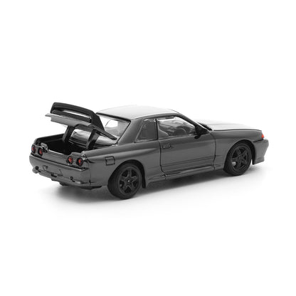 POP RACE 1:64 Nissan Skyline GT-R R32 Dark Chrome 002 Die-Cast Model Car with Display Box – Collector Edition
