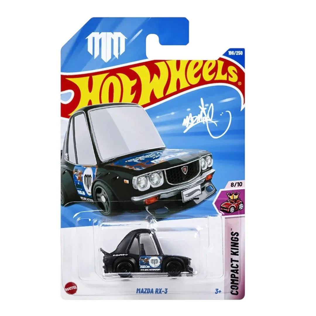 Hot Wheels 5-Car Die-Cast Set – Mazda RX-3 HYX24 + Let’s Race Small Bloc + King Kuda 152 White 2024 + Pontiac Aztek Custom HTD37 + Custom Cadillac Fleetwood | 1:64 Scale
