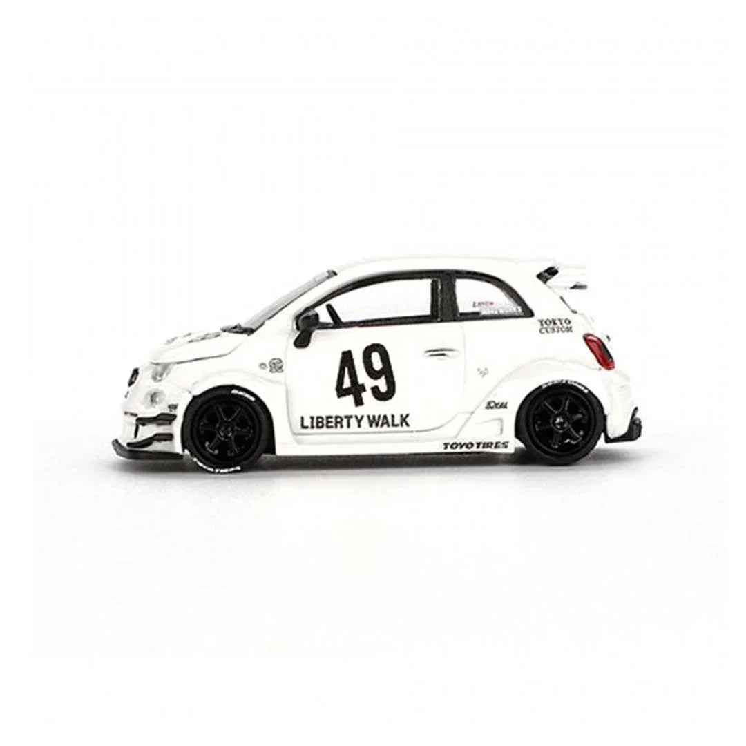 Mini GT 1/64 LB-WORKS x Abas Works ABARTH 595 Gara White LHD Diecast Scale Model Car - Jaiman Toys