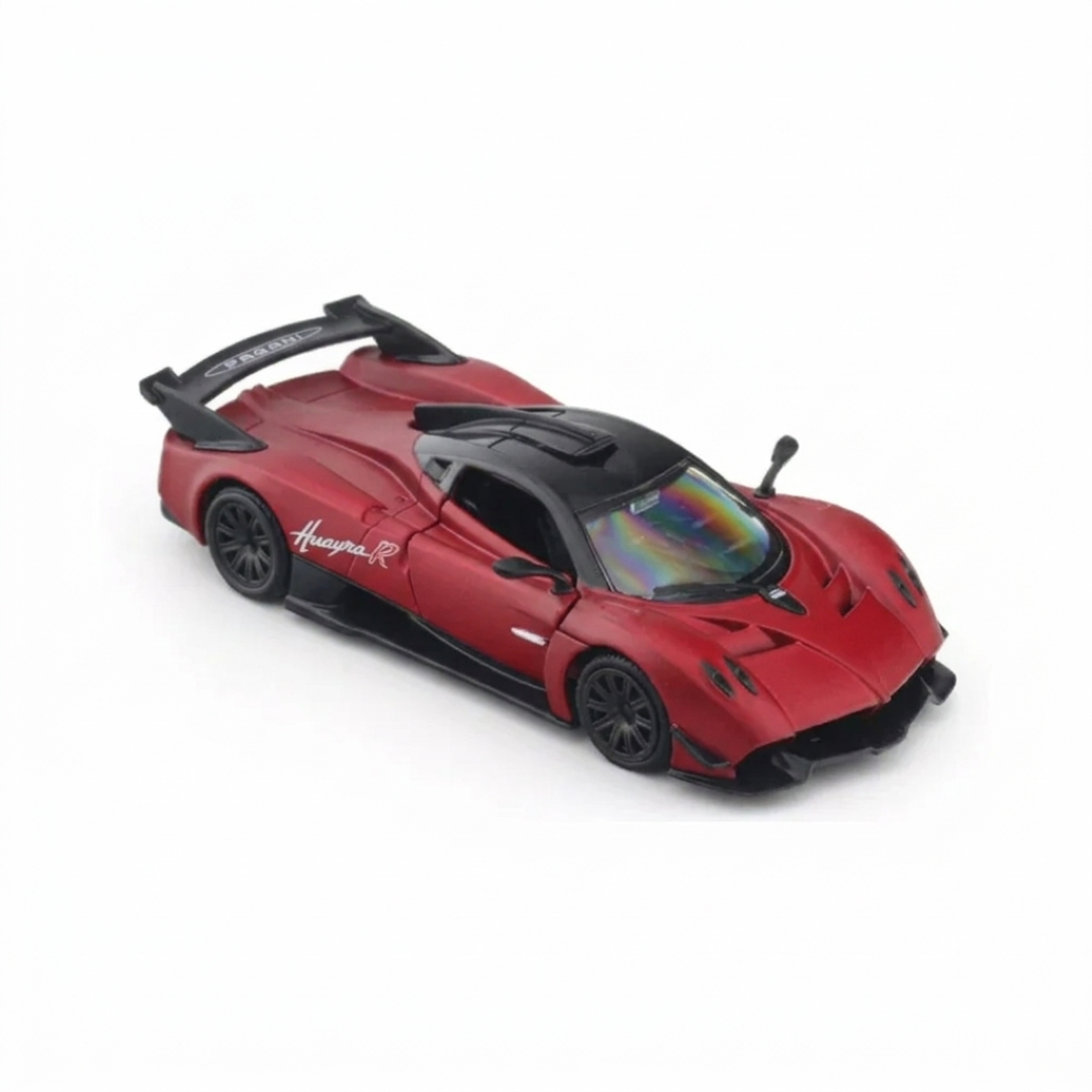 RMZ City Pagani Huayra R Die-Cast Model Car – Metallic Red Collectible Racing Supercar with Opening Doors, Pull Back Action