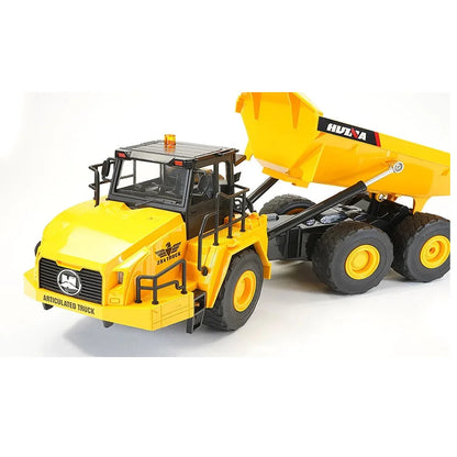 Huina 1:16 RC Articulated Dump Truck | 11-Function Remote Control Tipper Lorry with LED Lights