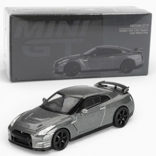 Mini GT 1:64 Nissan GT-R NISMO R35 CRS Dark Metal Grey – Premium Die-Cast Collector Car