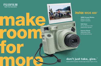 Fujifilm Instax Wide 400 Instant Camera Starter Kit Plus Green | Includes 20 Shots Film & Photo Album | Wide Format Instant Camera