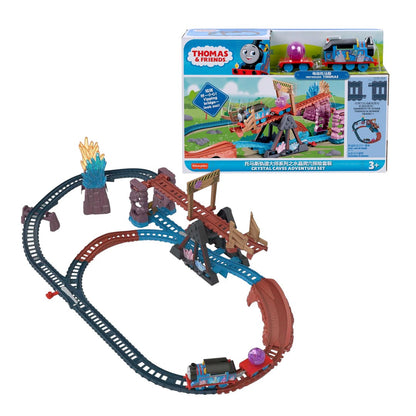Thomas & Friends Fisher-Price Toy Train Set With Motorised Thomas Train And Tipping Bridge, 2.5 Metre Rails, Crystal Cave Adventure Set- HMC28