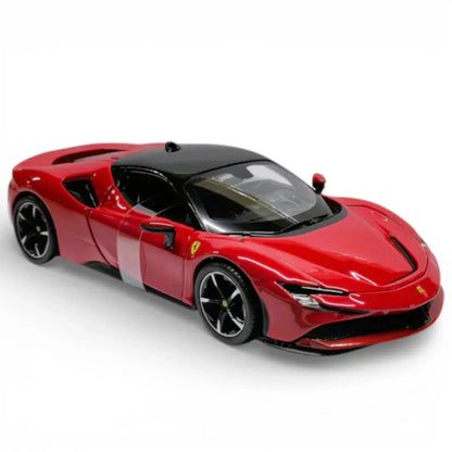 Bburago 1:24 Scale Ferrari SF90 Stradale Diecast Car Model – Official Licensed Collector’s Edition | Premium Red Alloy Sports Car (14+)