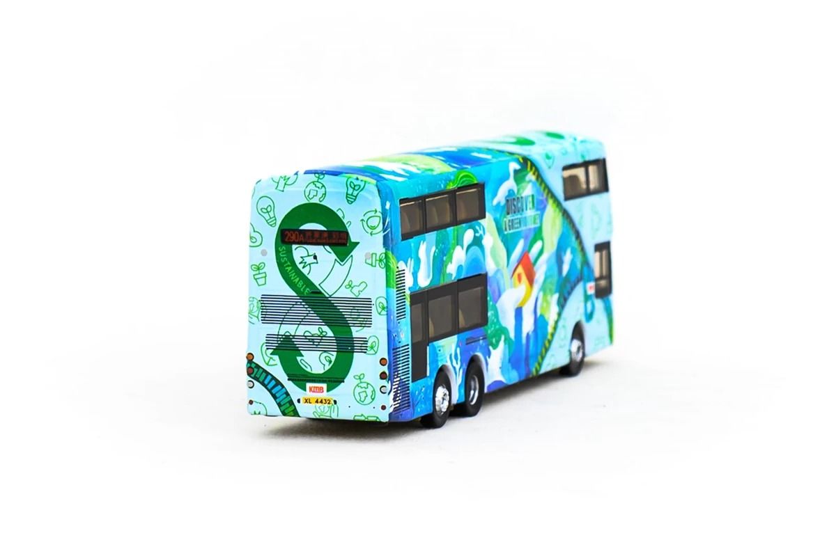 Tiny City 1:110 Hong Kong KMB Volvo B8L Wright 12m Double-Decker Bus Die-Cast Model | Route 290A Collectible Bus