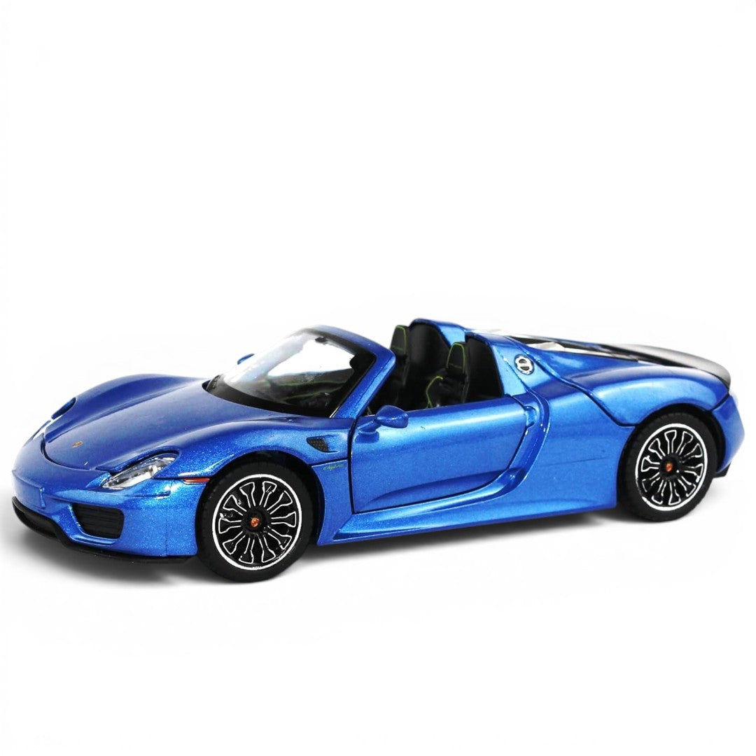MSZ 1:24 Porsche 918 Spyder Blue Die-Cast Model Car with Openable Parts