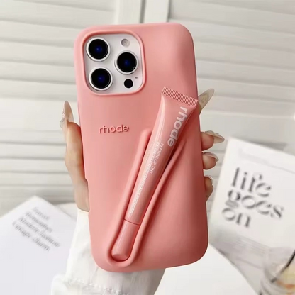 Fall Lip Case for iPhone 14, 15 & 16 Series – Soft Silicone Phone Cover with Lip Balm Included