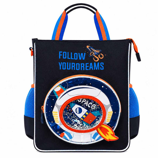 Vest Follow Your Dreams Space Astronaut Kids Vest Backpack (32 x 26 cm) | Rocket-Themed School & Activity Bag with Shaker Pocket