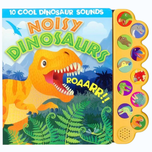 PAGE Publications Noisy Dinosaurs Sound Book for Kids | 10 Cool Dinosaur Sounds Interactive Board Book for Toddlers