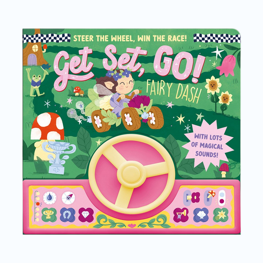 NORTH PARADE Get Set Go! Fairy Dash Interactive Steering Wheel Sound Book for Kids | Magical Racing Activity Board Book