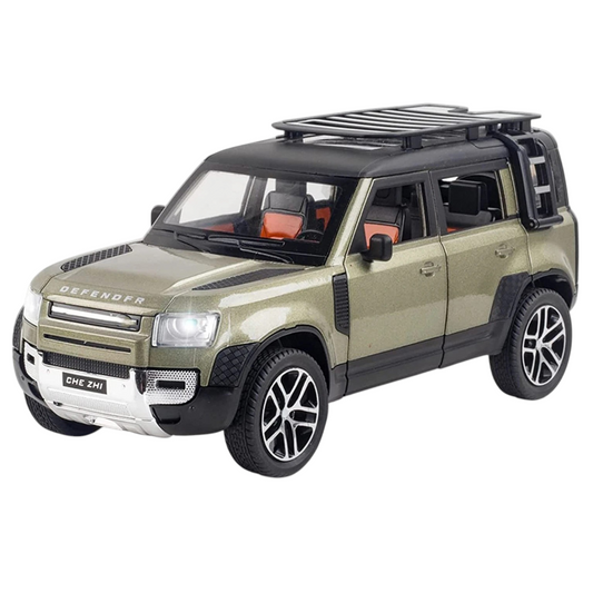 Joy Junction 1:24 Land Rover Defender 110 Diecast Model Car Toy with Light & Sound | Metal SUV Collection for Kids