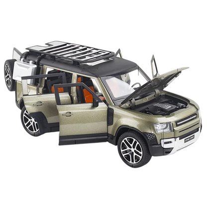 Joy Junction 1:24 Land Rover Defender 110 Diecast Model Car Toy with Light & Sound | Metal SUV Collection for Kids