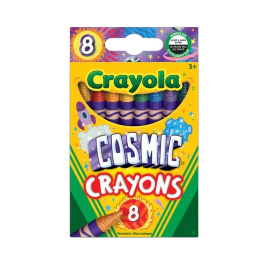Crayola Cosmic Crayons, 8 Count | Metallic & Shimmer Coloring Crayons for Kids