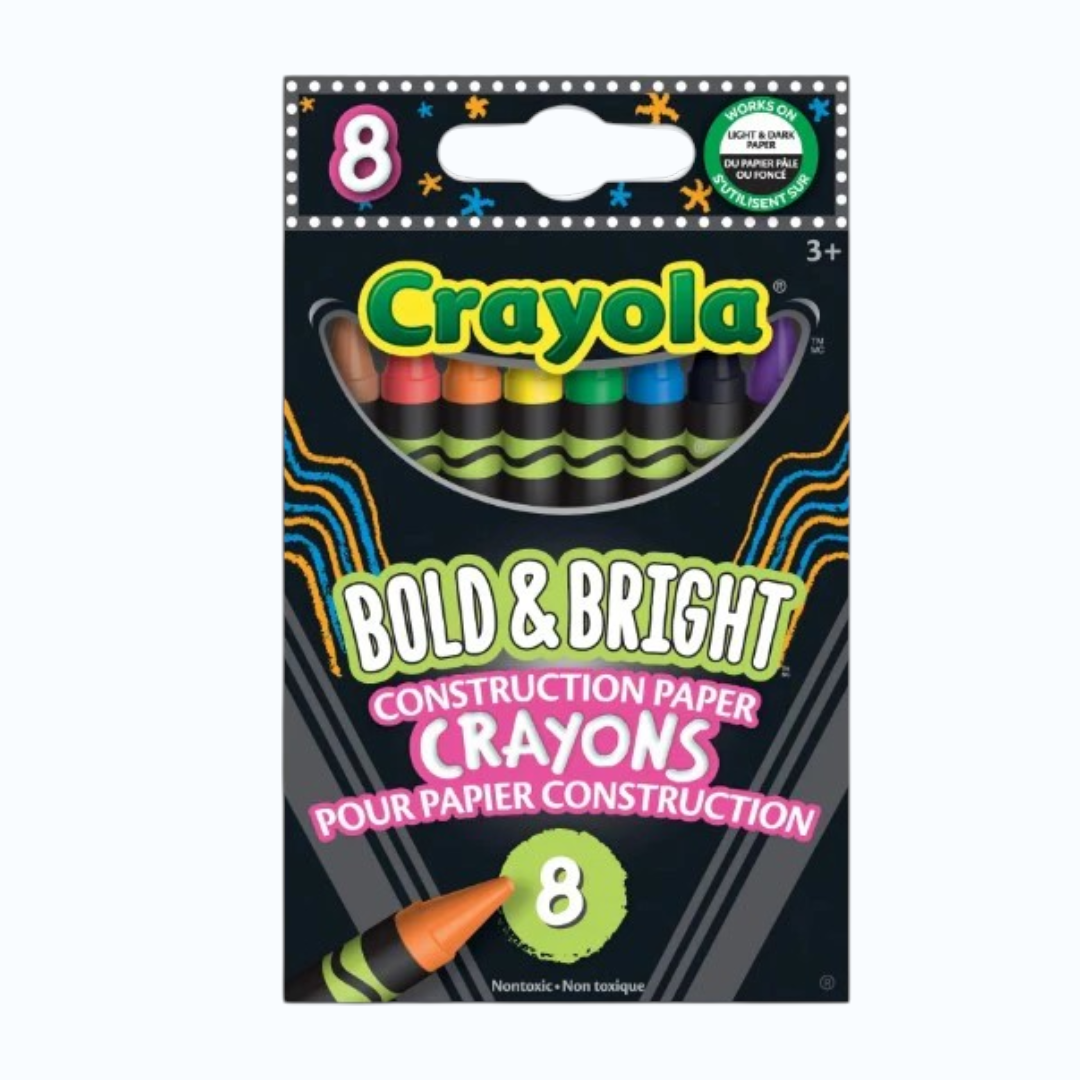 Crayola Bold & Bright Construction Paper Crayons, 8 Count