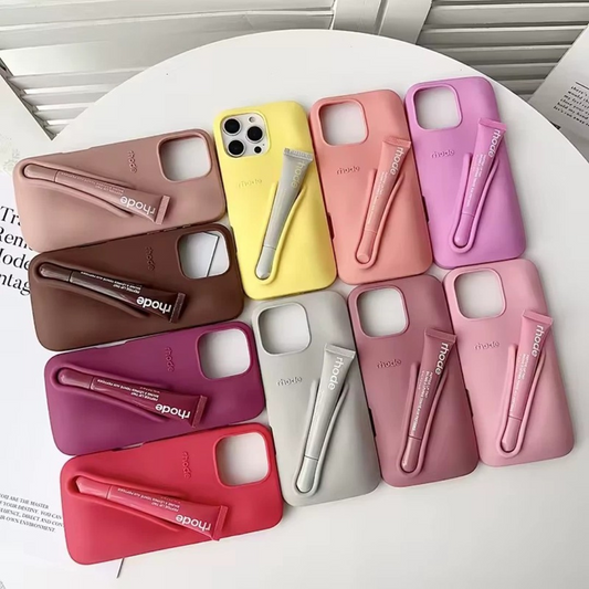 Rhode Fall Lip Case for iPhone 14, 15 & 16 Series – Soft Silicone Phone Cover with Lip Balm Included
