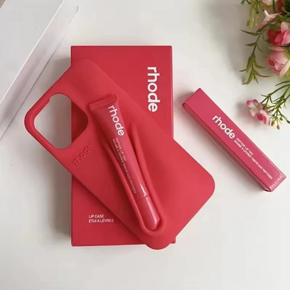 Fall Lip Case for iPhone 14, 15 & 16 Series – Soft Silicone Phone Cover with Lip Balm Included