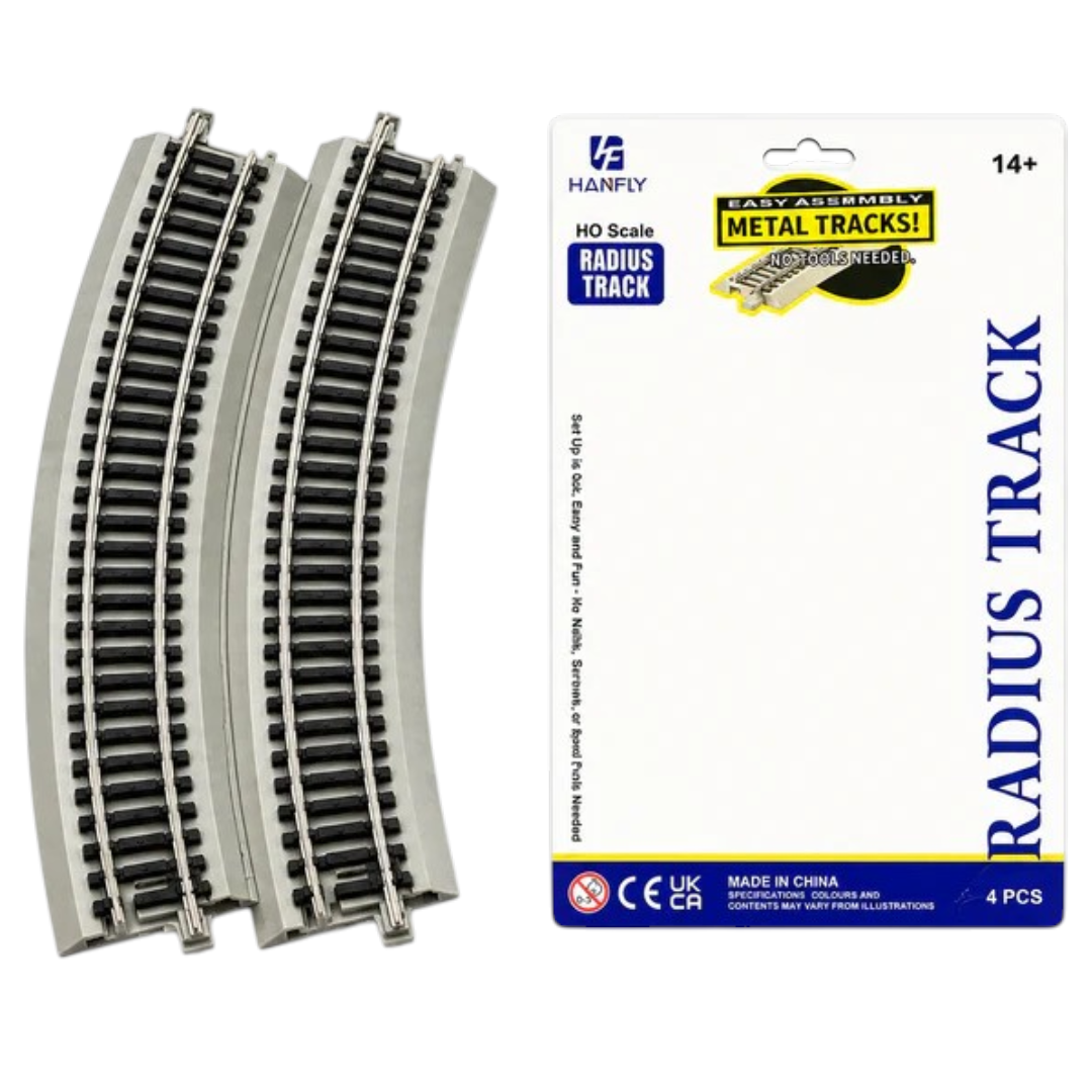 HANFLY R4 66701 HO Scale Radius Curved Track Set (4 Pieces) | Metal Ra ...