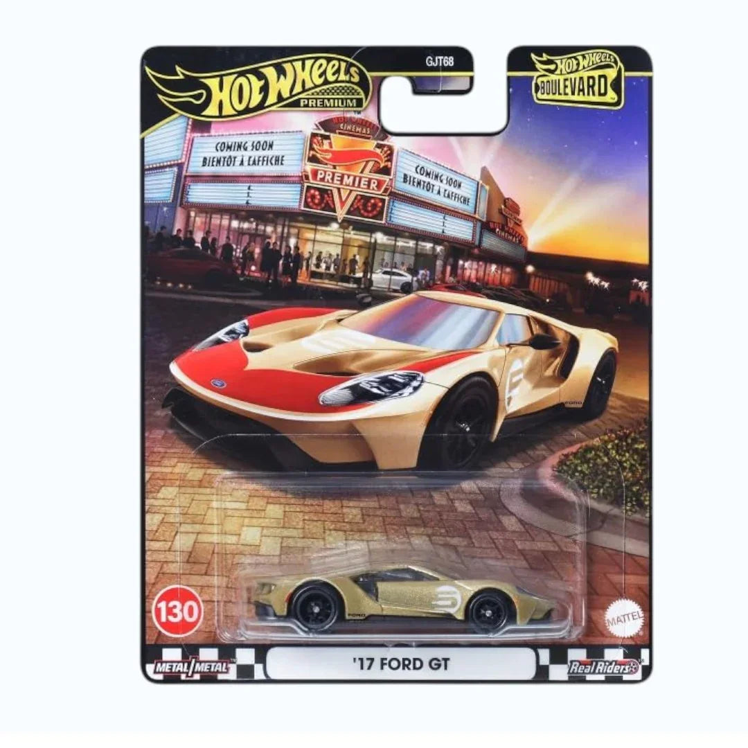 Hot Wheels Boulevard™ '17 Ford GT Yellow 1:64 Premium Die-Cast Car with Real Riders