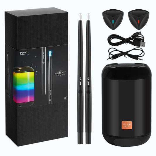 Virtual Air Drum Set with Bluetooth Speaker & Pedals | Electric Air Drum Sticks Kit for Kids & Beginners | Portable Electronic Drum Set (Coloured)