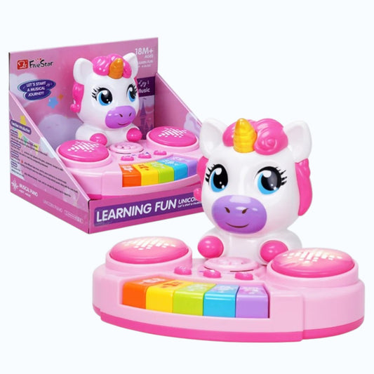 Multifunctional Electronic Pretend Piano Drum Set for Kids | Musical Keyboard & Drum Toy with Lights & Sound