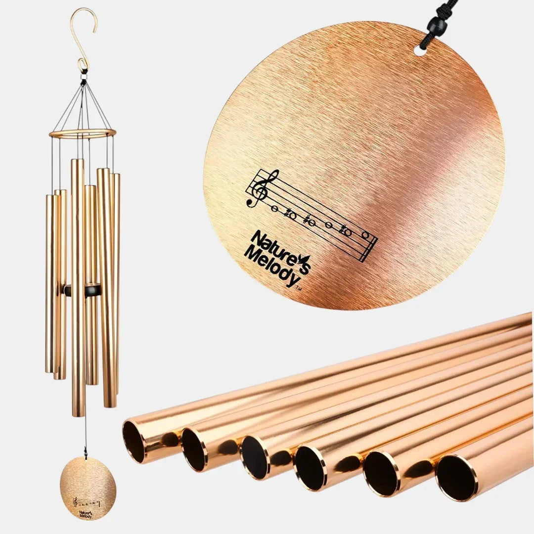 KallaG Wind Chimes 42 Inch Rose Gold – Premium Outdoor Tuned Aluminum Wind Chime for Garden & Balcony Decor