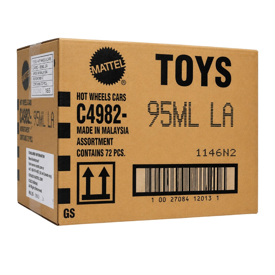 Hot Wheels 2026 Factory-Sealed L Case (95ML LA) – 72 Original Mattel 1:64 Die-Cast Cars | Brand New Unopened Master Carton