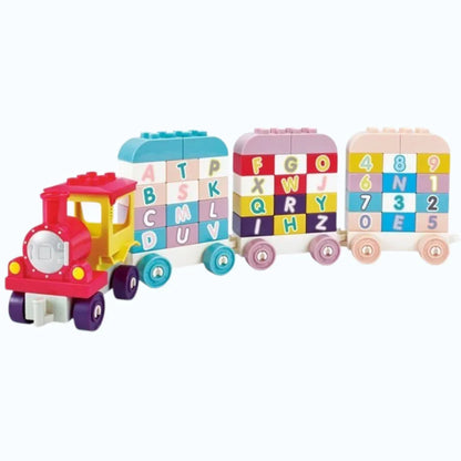 Plastic Train DIY Building Block Set 22 Pieces | Kids Assemble Soft Rubber Blocks Educational Toy