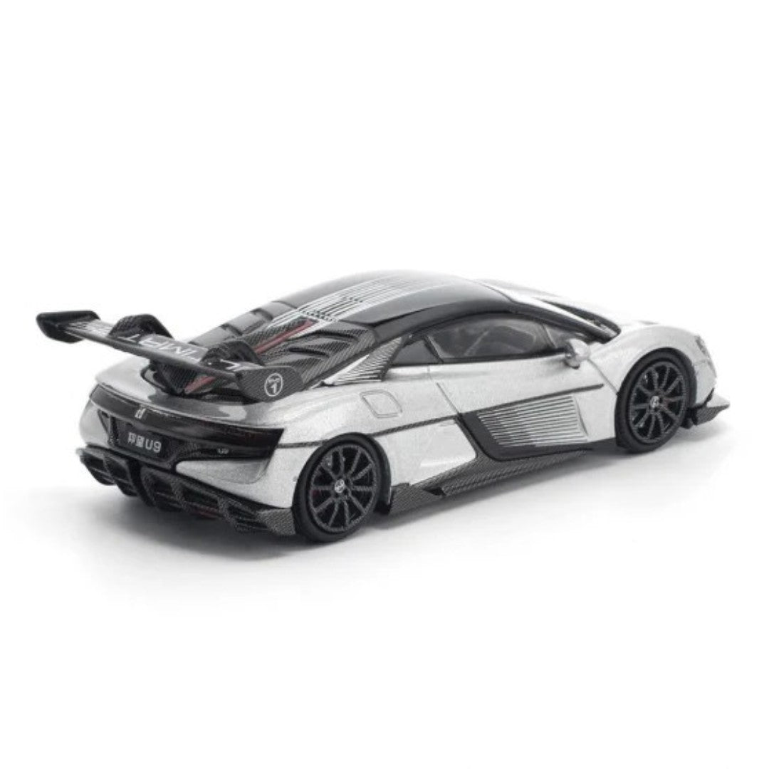 POP RACE 1:64 Yangwang U9 Silver PR64-442 | Official Licensed Electric Hypercar Diecast Model Car (BGX)