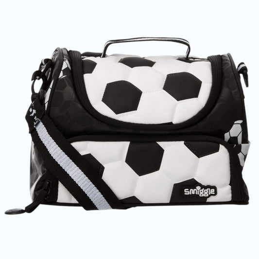 Smiggle Soccer Double Decker Lunch Bag for Kids | Insulated School Lunch Box with Strap