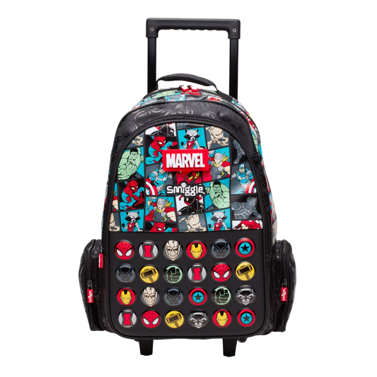 Smiggle Marvel Superhero Trolley School Bag – Kids Wheeled Backpack with Extendable Handle & Spacious Compartments
