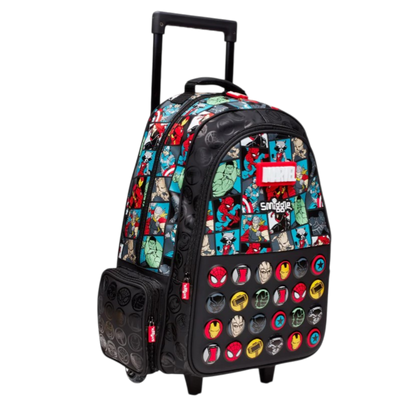 Smiggle Marvel Superhero Trolley School Bag – Kids Wheeled Backpack with Extendable Handle & Spacious Compartments