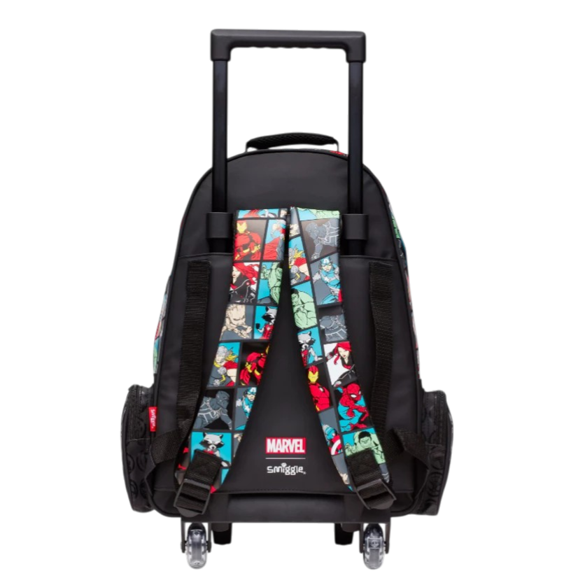 Smiggle Marvel Superhero Trolley School Bag – Kids Wheeled Backpack with Extendable Handle & Spacious Compartments