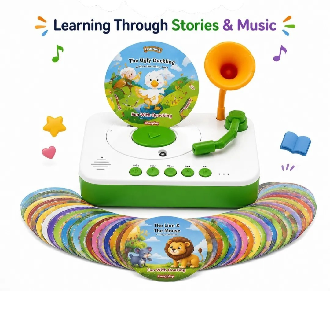 Interactive Children's Phonograph with 96 Story Cards | Educational Audio Learning Toy