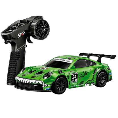 HStar Rexy Porsche 911 GT3 R 1:43 Scale 4WD RC Drift Car with Gyro Stabilization, LED Lights & 2.4GHz Remote Control