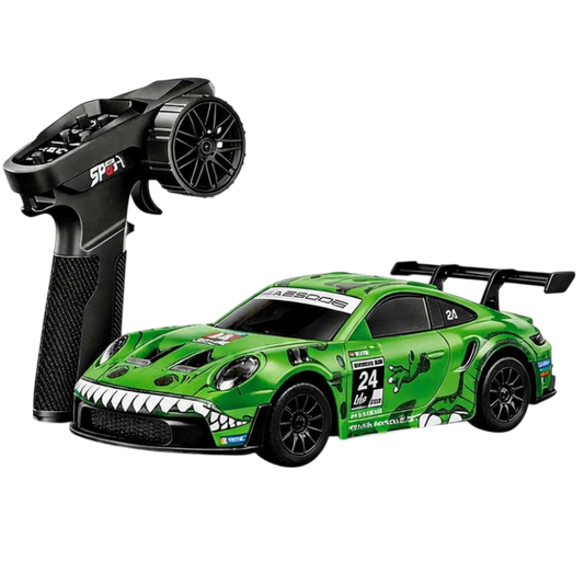 HStar Rexy Porsche 911 GT3 R 1:43 Scale 4WD RC Drift Car with Gyro Stabilization, LED Lights & 2.4GHz Remote Control