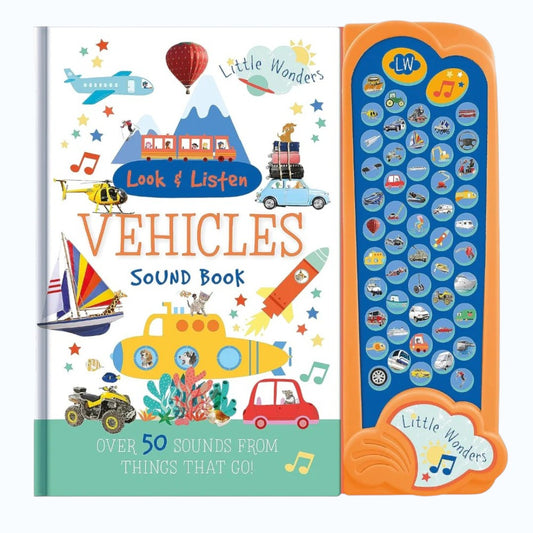 North Parade Little Wonders Look & Listen Vehicles Sound Book | 50+ Vehicle Sounds Interactive Book for Kids