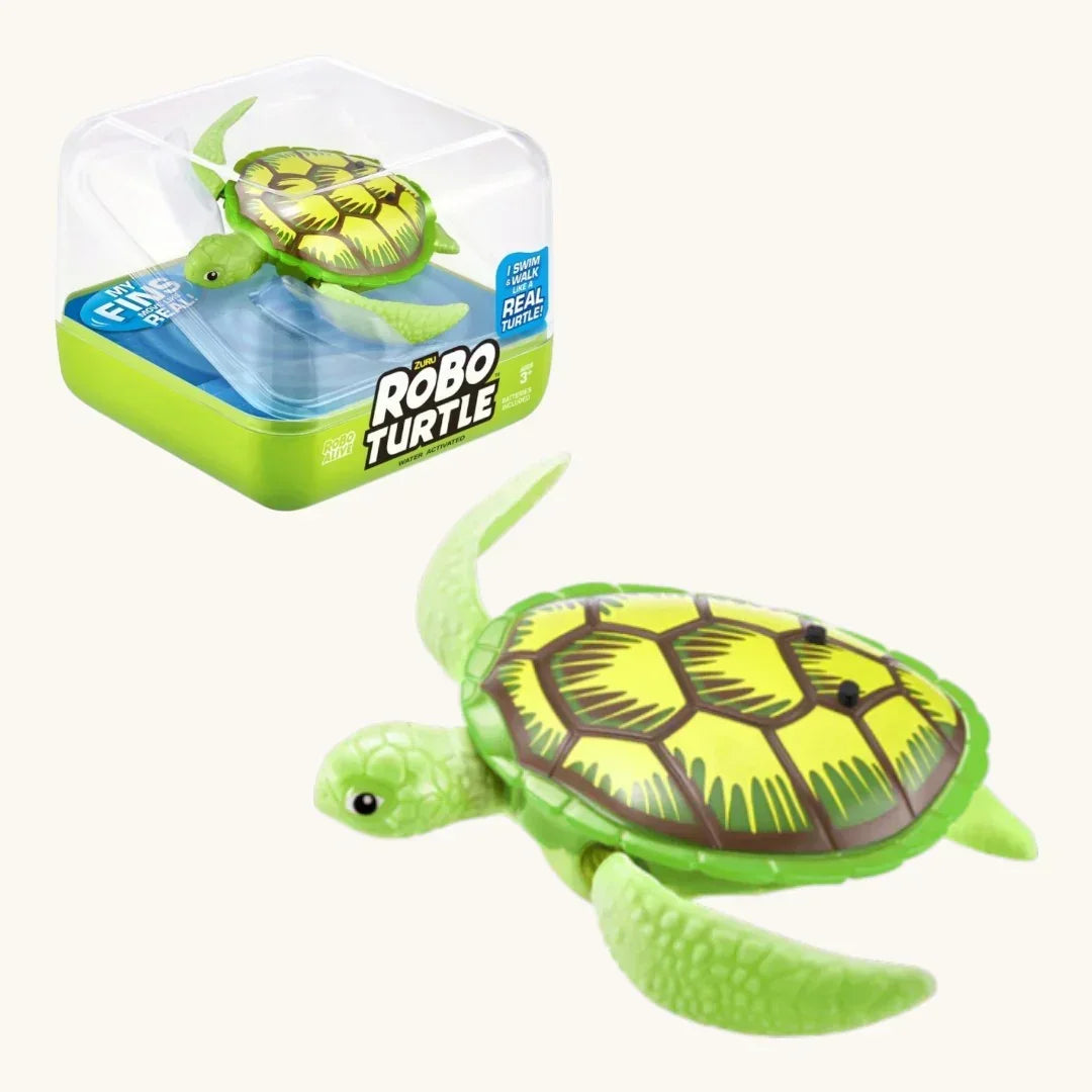 ZURU Robo Turtle Robotic Swimming Toy – Realistic Water-Activated Moving Turtle for Kids (Single Piece)