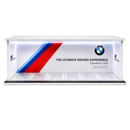 M-COOL 1:64 BMW Livery Parking Lot Garage Diorama with LED Light | Premium Diecast Display Case