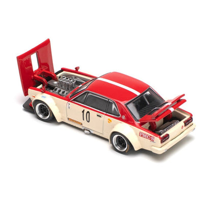 POP RACE 1:64 Skyline GT-R V8 Drift Hakosuka Red & White PR64-075 | Official Licensed Diecast Model Car (BGX)