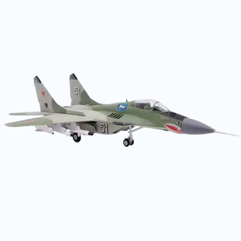 MiG-29 Fulcrum Russian Fighter Jet 1:100 Diecast Military Aircraft Model with Display Stand | Collectible Plane