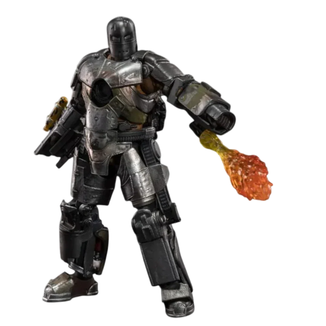 ZD Toys Iron Man MK 1 – 7-Inch Action Figure with Hall of Armor | Hologram Light-Up Display | Marvel 1:10 Collector Edition