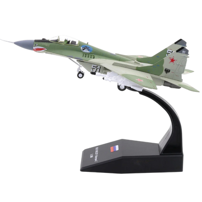 MiG-29 Fulcrum Russian Fighter Jet 1:100 Diecast Military Aircraft Model with Display Stand | Collectible Plane